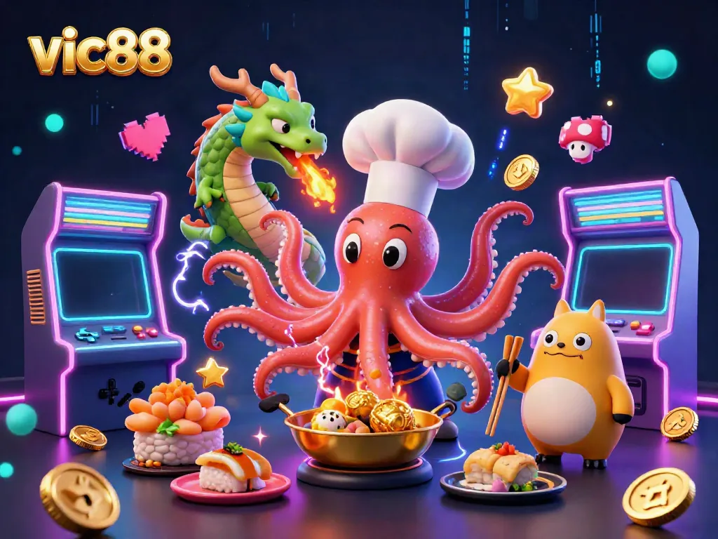 Experience thrilling gameplay with vic88 featuring vibrant characters and gaming elements in a colorful casino scene.