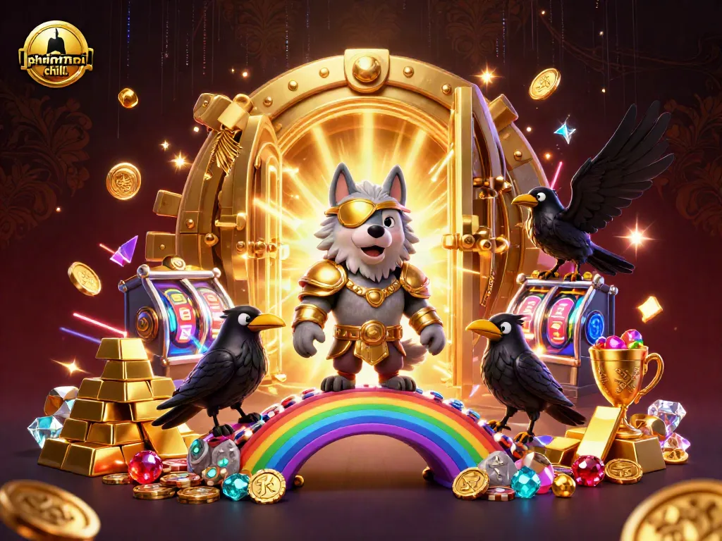 Experience the excitement of phimmoi chill. with a vibrant scene featuring Odin and his ravens among casino elements.