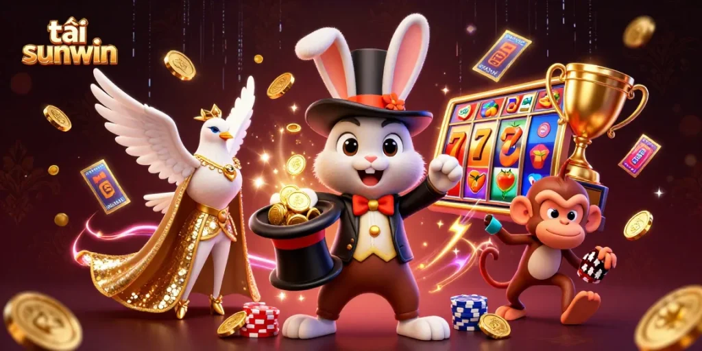 Experience the excitement of tải sunwin with charming characters and vibrant casino elements.